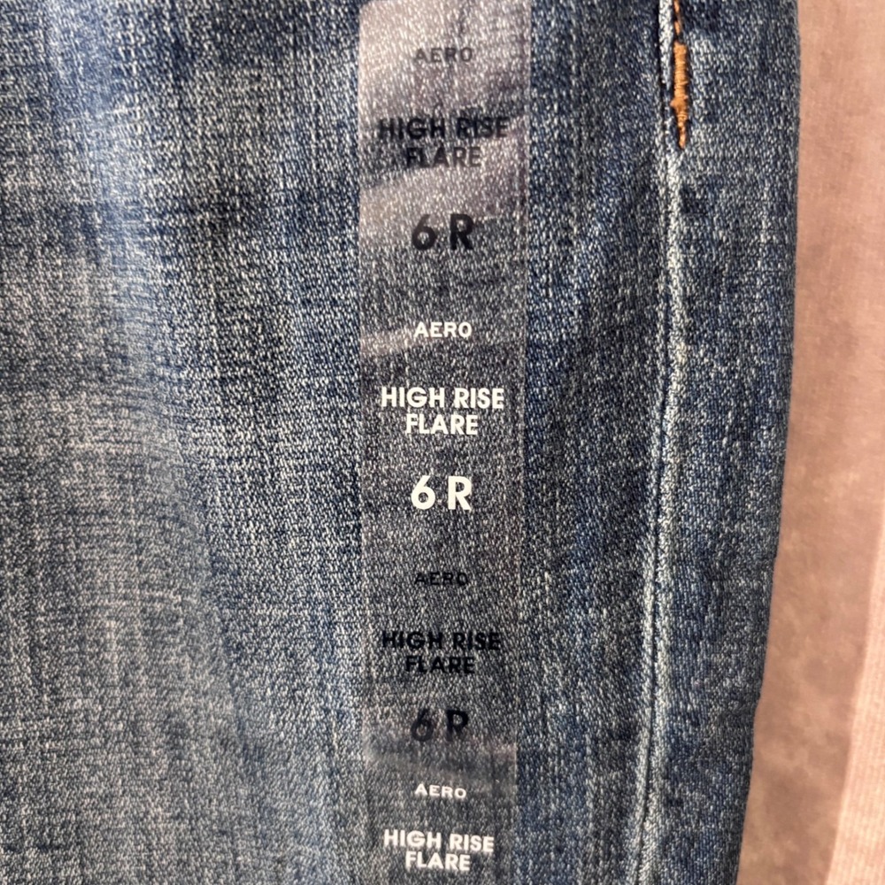 NWT Aeropostale Medium Wash Blue Denim High Rise Flare 5 Pocket Jeans Womens 6 - Picture 4 of 11